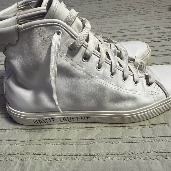 Saint Laurent Malibu Mid-Top Sneakers-leather - Picture 2 of 6